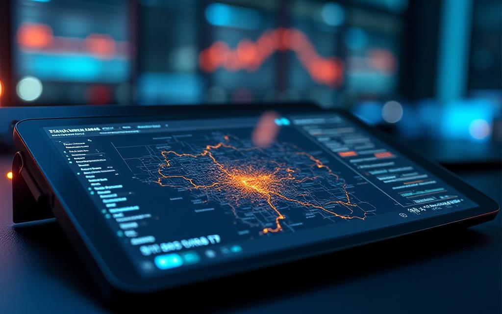 Logistics real-time monitoring dashboard screen
