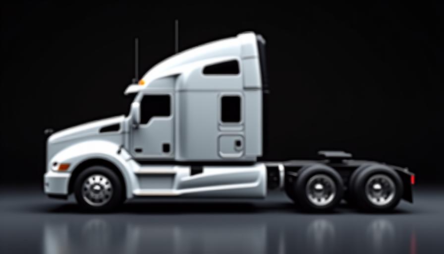 Heavy duty semi truck on the road